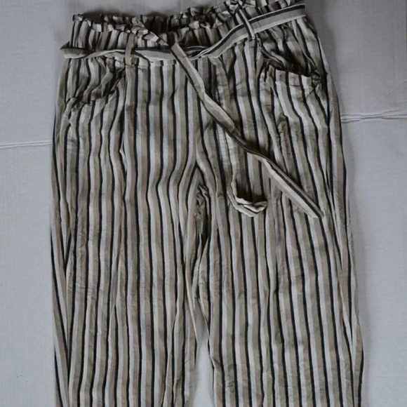 Zara Pants - Striped Pants with Tie up  Waist